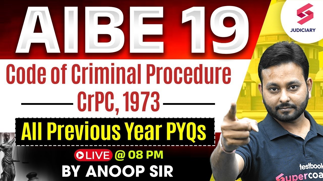 AIBE 19 Exam | Code of Criminal Procedure 1973 | CrPC | AIBE 19 Previous Year Questions  | Anoop Sir