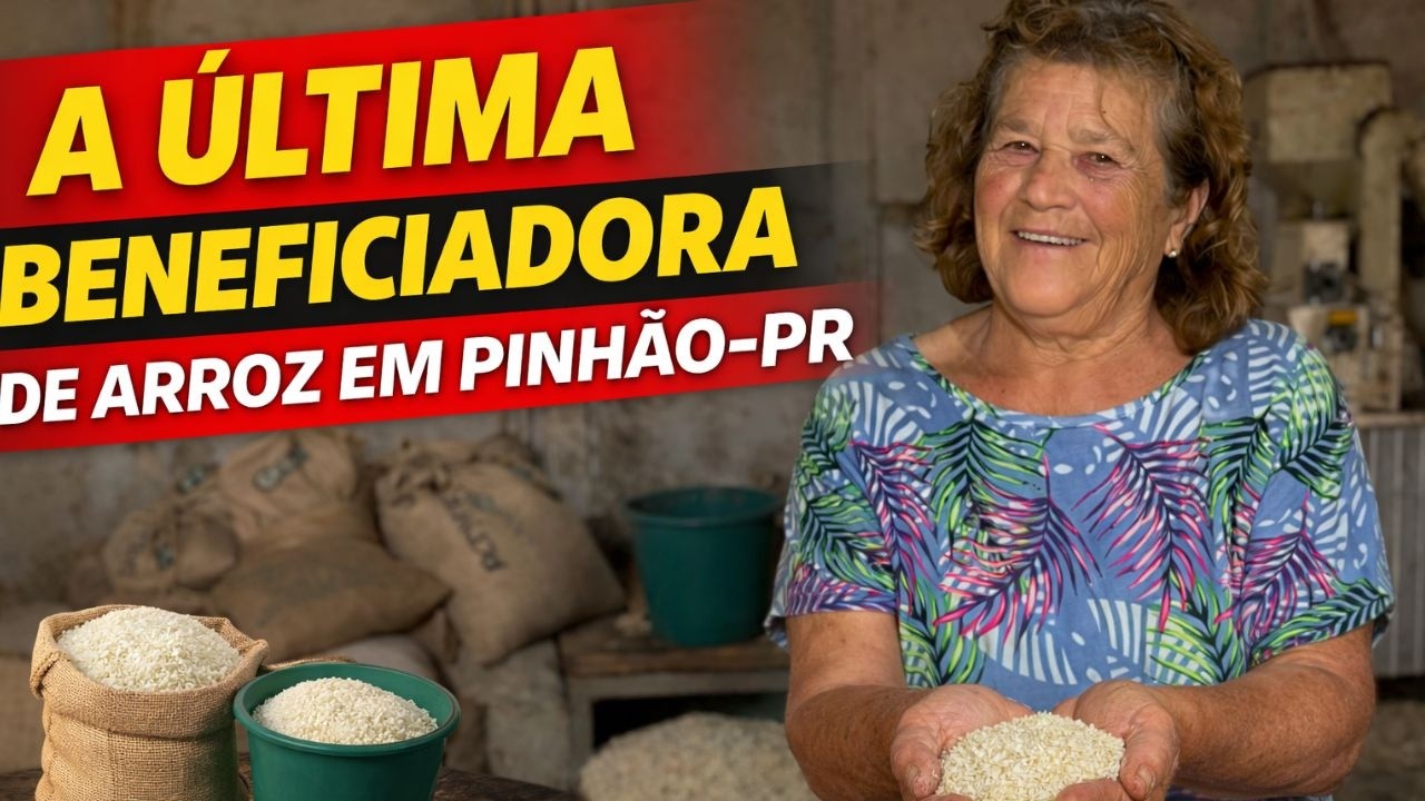 Ela Tem 72 Anos e Mantém Sozinha Uma das Últimas Máquinas de Arroz no PR