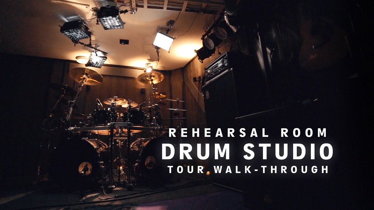 Drum Studio Tour I Rehearsal room converted drum studio for recording, Youtube.