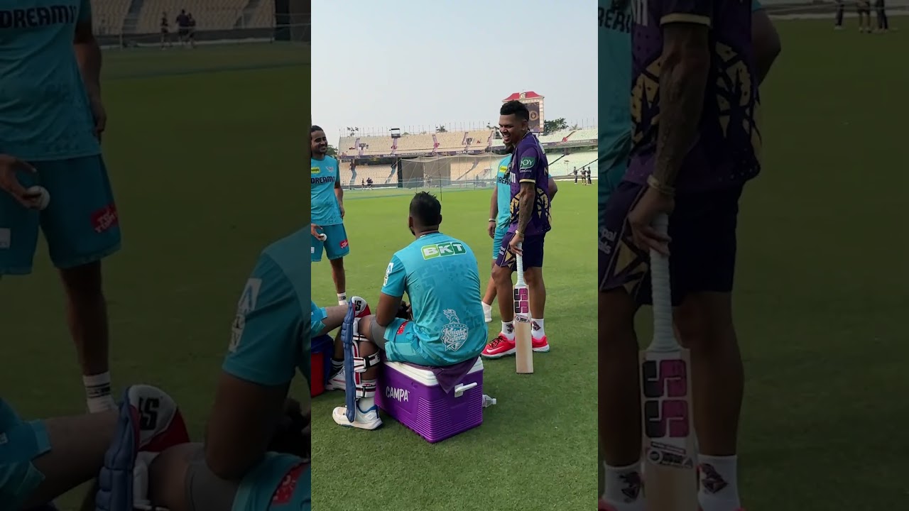LSG Players Meet Their Idol Sunil Narine | KKR Practice Match | TATA IPL 2025 | #AmiKKR #KKRvLSG