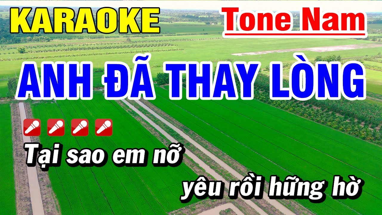 Karaoke Anh Đã Thay Lòng Nhạc Sống TONE NAM | Hoài Phong Organ