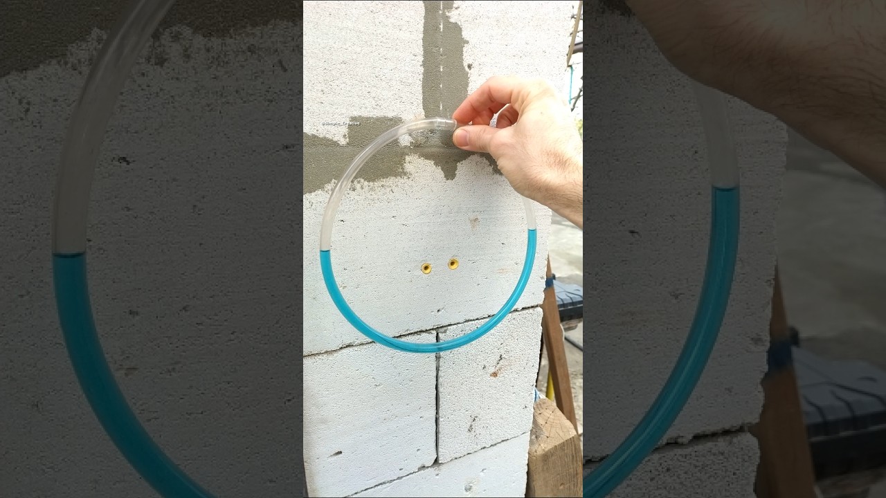 Useful DIY tool idea! How to make a building level from a hose #diy #tips #tools #construction