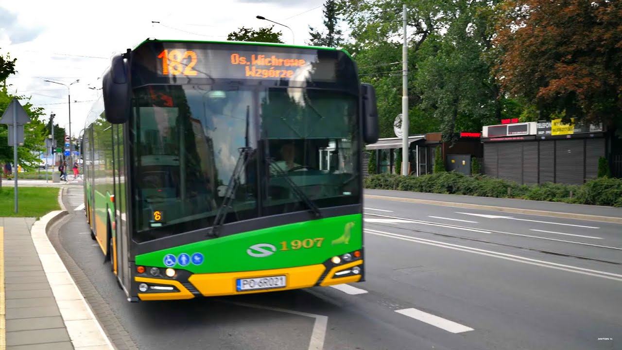 Poland, Poznań, bus 182 ride from Ogrody to Os. Wichrowe Wzgórze