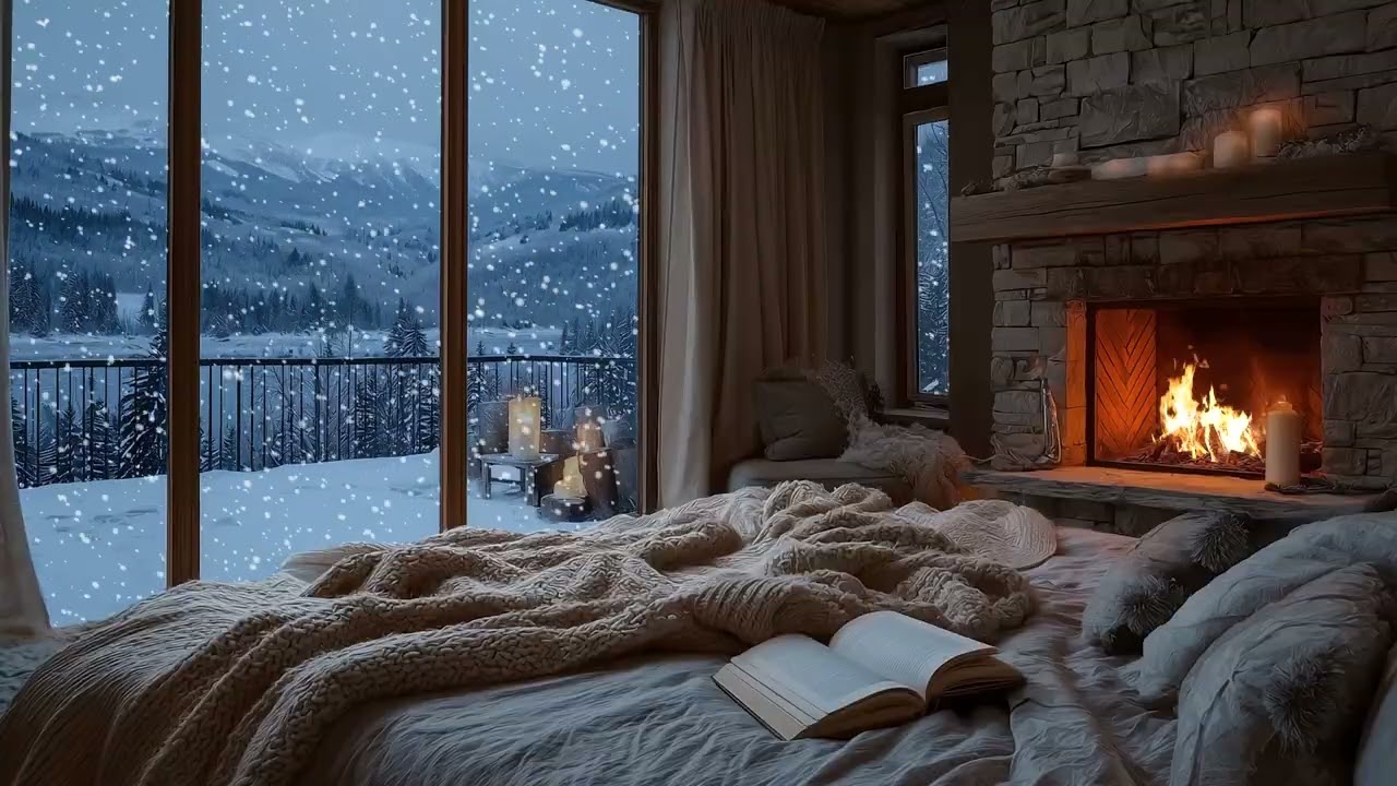 Crackling Fire And Wind Ambience For Deep Relaxation And Sleep Aid
