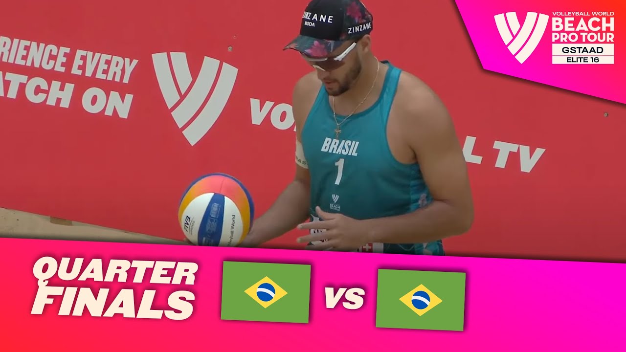 Evandro/Arthur vs. George/Andre - Quarter Finals Highlights | Gstaad 2024 #BeachProTour