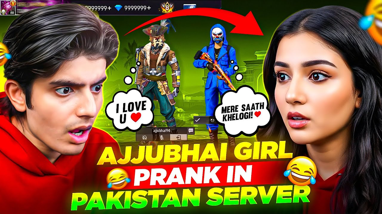 AJJUBHAI GIRL VOICE PRANK ON PAKISTAN SERVER 😂😂 | लड़की बनना पड़ा भारी 😭 #ajjubhai #trending #ff