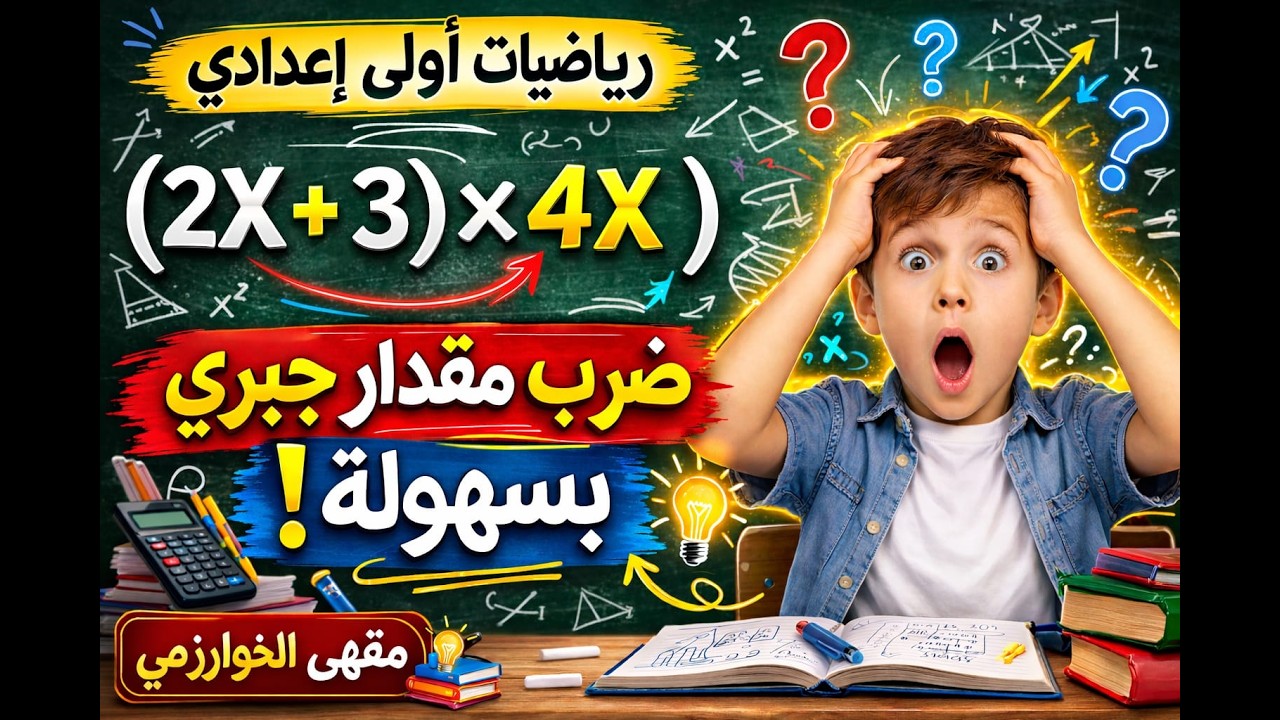 أسهل طريقة لضرب حد جبري في حد جبري أو مقدار جبري | رياضيات أولى إعدادي