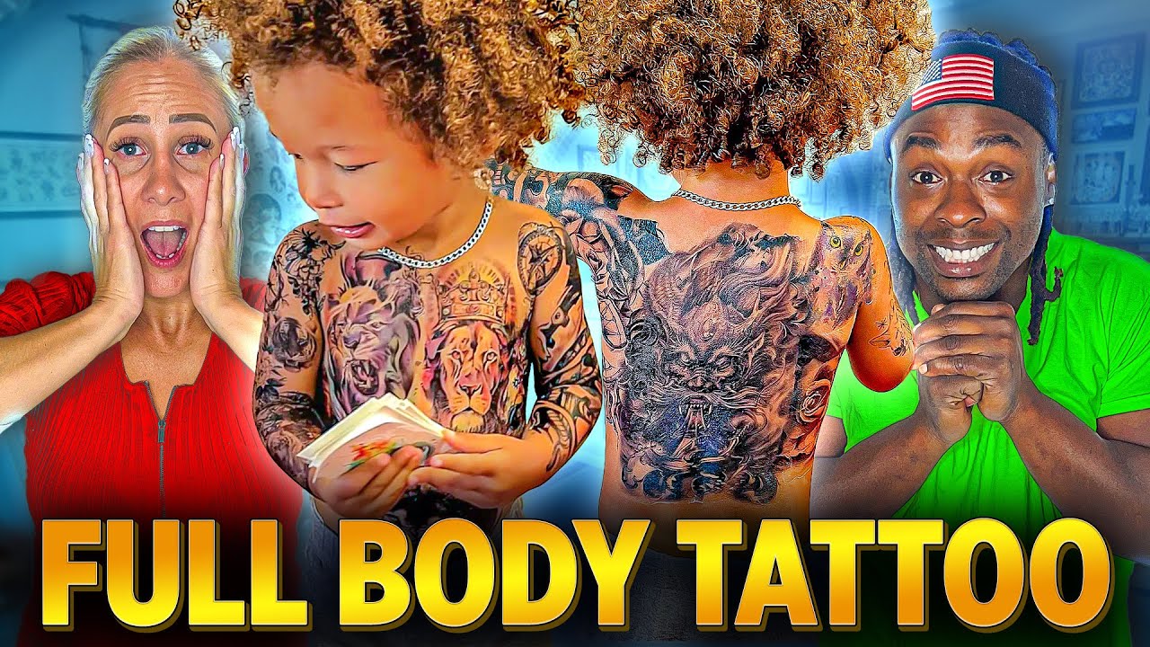 Dad gets his Baby’s ENTIRE body covered in tattoos!