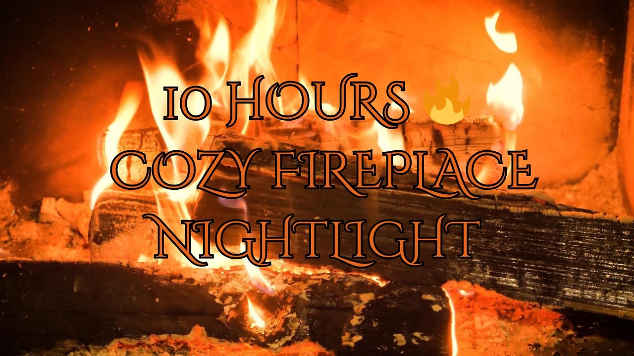 10 Hours of Cozy Fireplace 🔥 Relaxing Fire Sounds for Sleep, Study & Relaxation