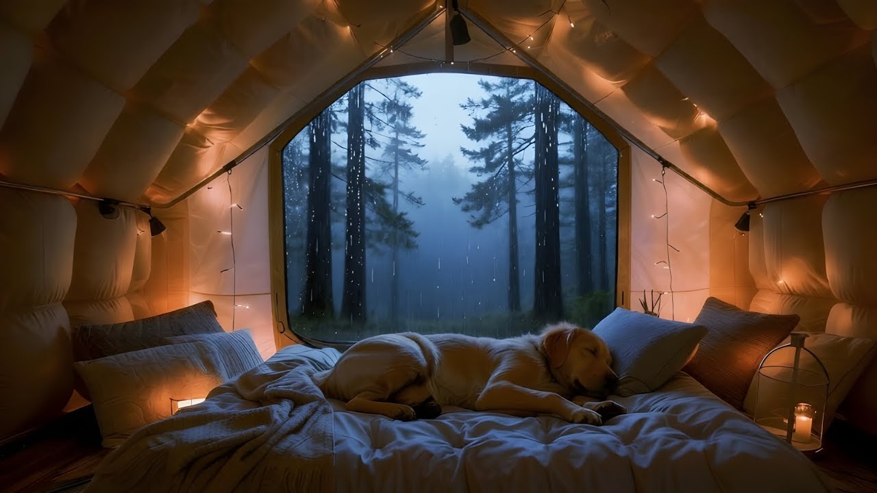 Camping in Heavy Rain 🌧️ | Cozy Warm Tent & Pure Rain Sounds ASMR