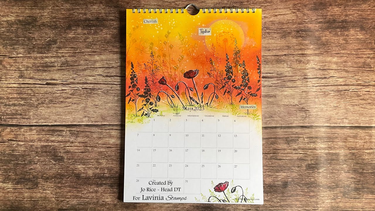 Mindful Monday strolling through the Meadow In May by Jo Rice #laviniastamps #calendar