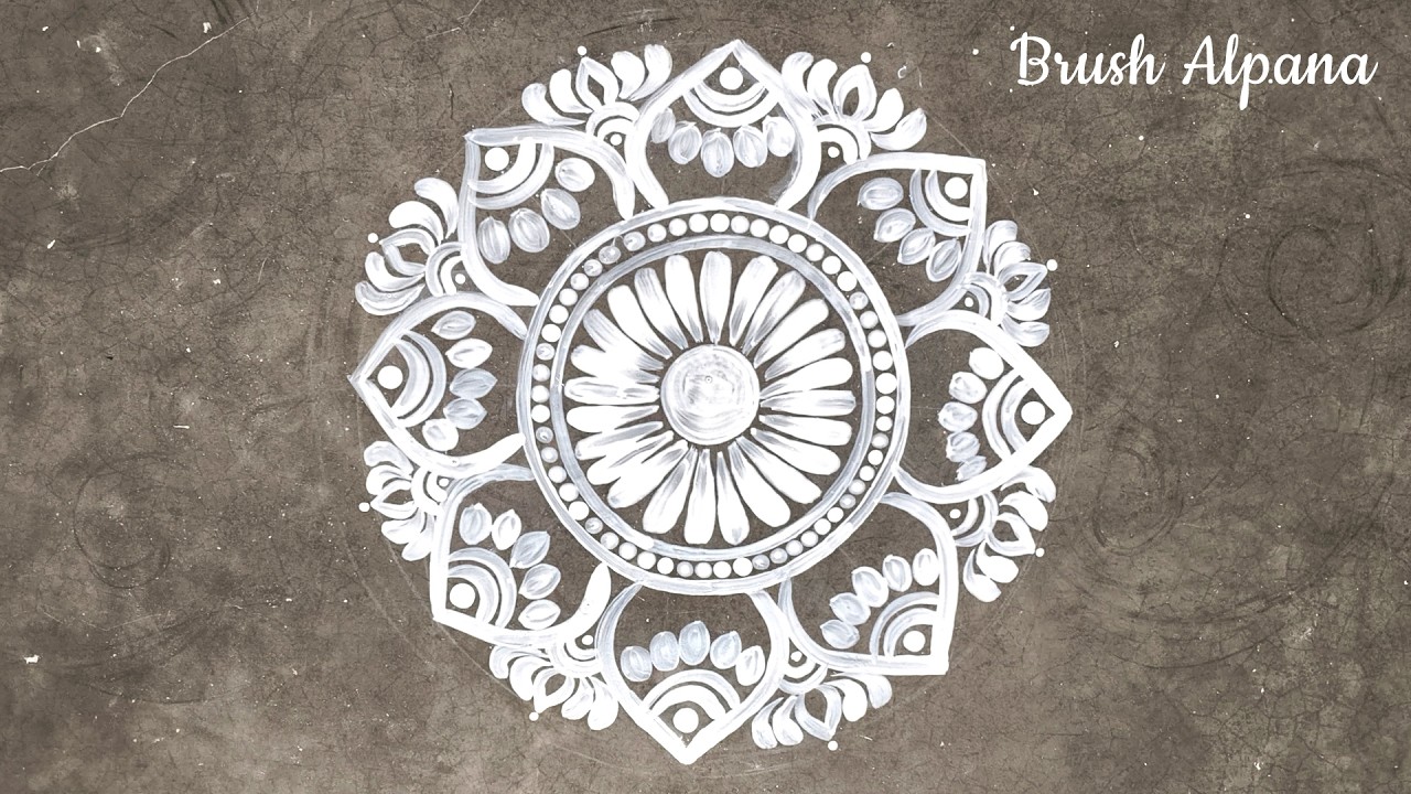 Beautiful alpana design | Latest Alpona design for durga puja ❤️