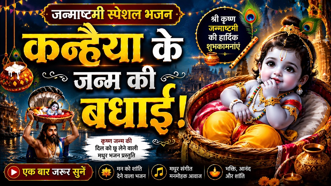 कृष्ण जन्म भजन - बाजे बधइयाँ हो | जन्माष्टमी स्पेशल सांग | कृष्ण जन्मोत्सव