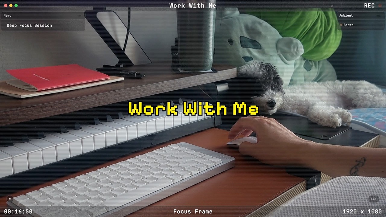 Work With Me | 2-Hour Deep Work Session, No Breaks | Soft Brown Noise