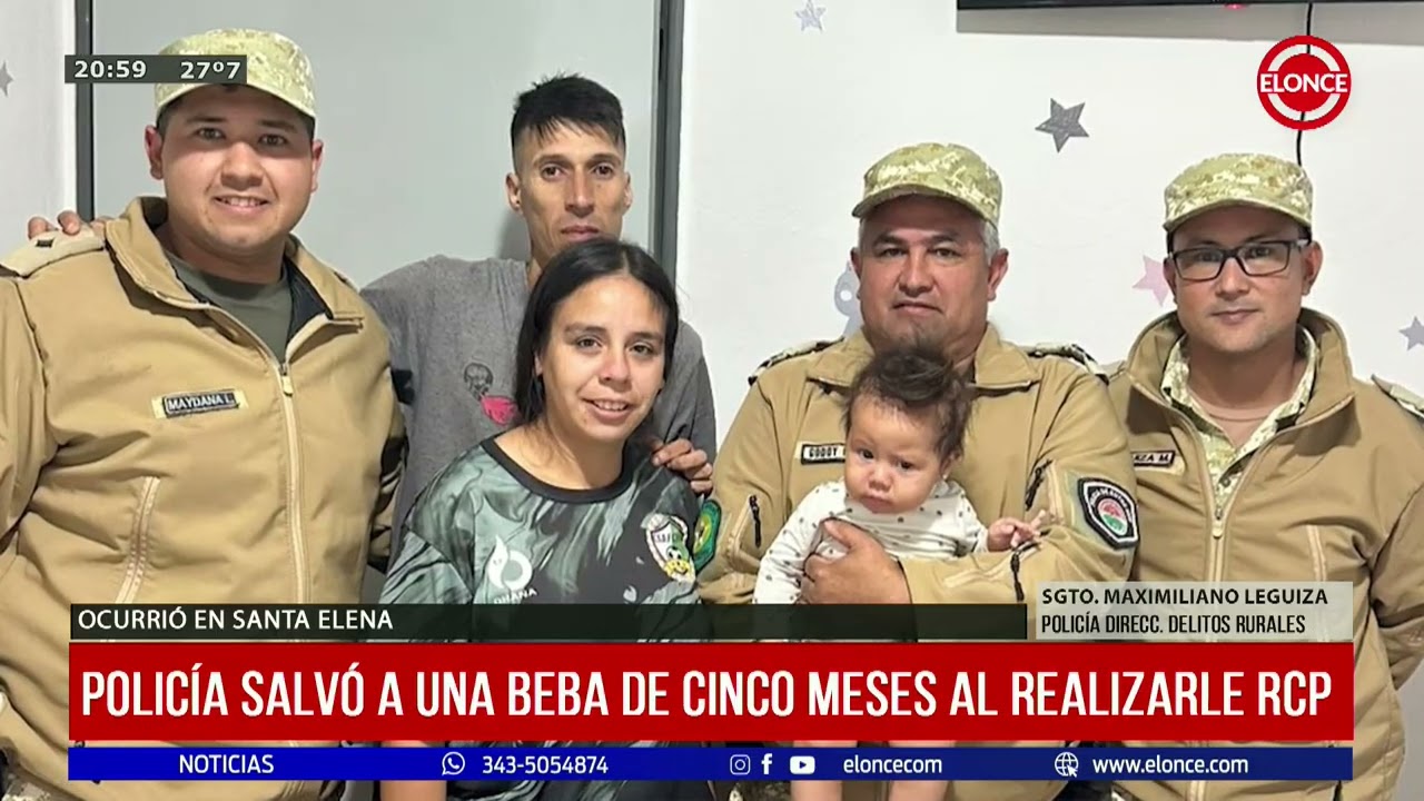 Policía salvó la vida de una beba de Santa Elena al realizarle maniobras de RCP