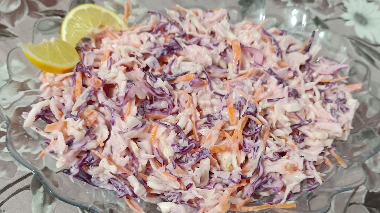  أطيب سلطة كول سلو المقرمشة منزلي فاخر 😋🥬🥕