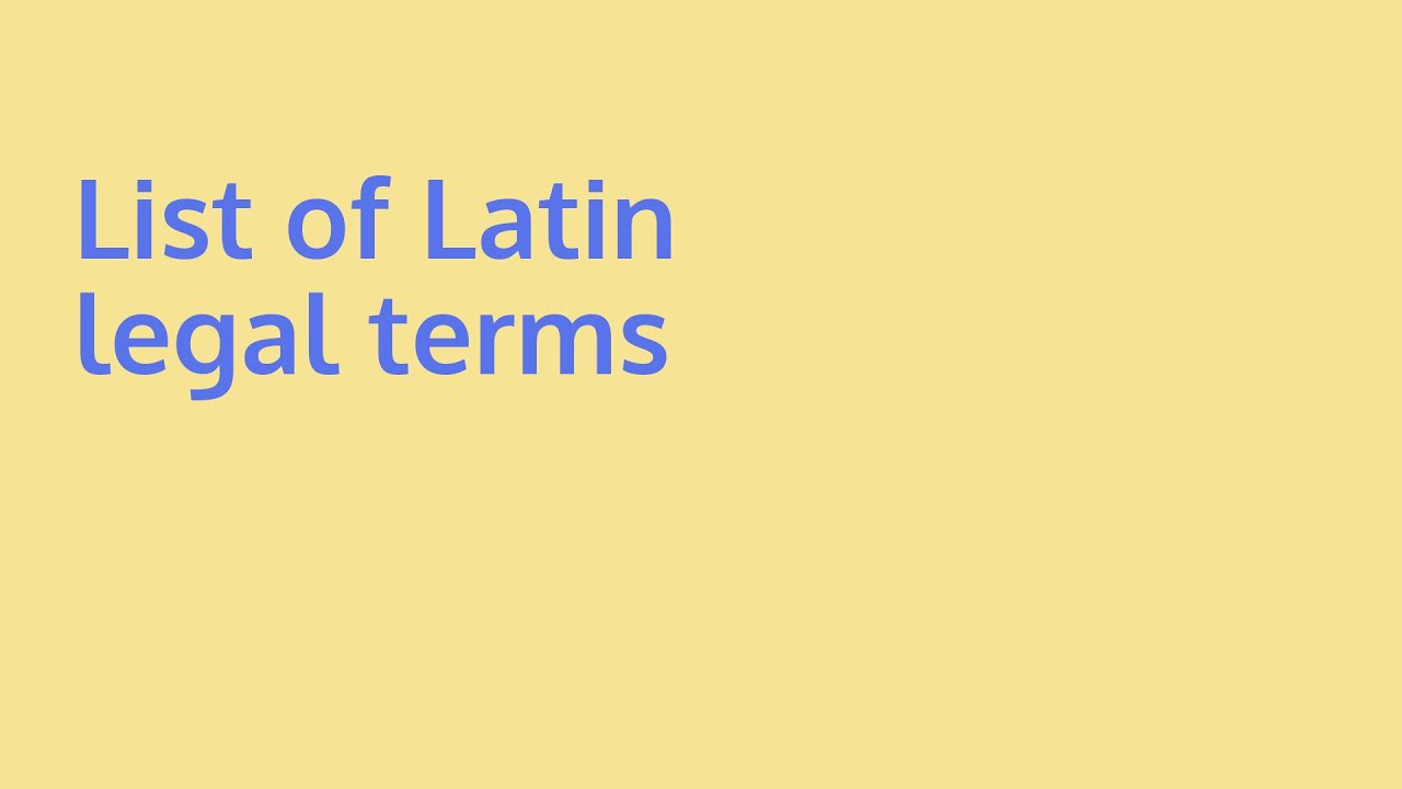 Learn about list of latin legal terms | what is aeb