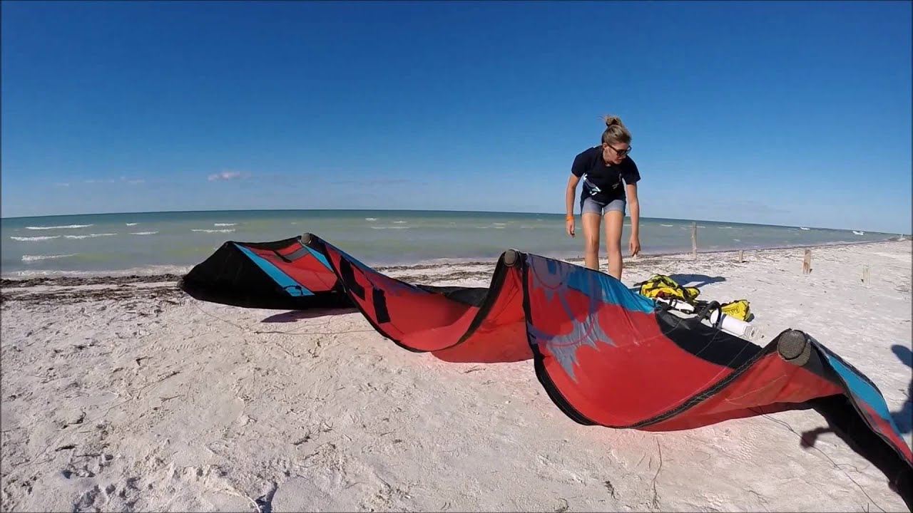 Kite Set Up Refresh - Rigging a 4 line kite - Holbox Kiteboarding School