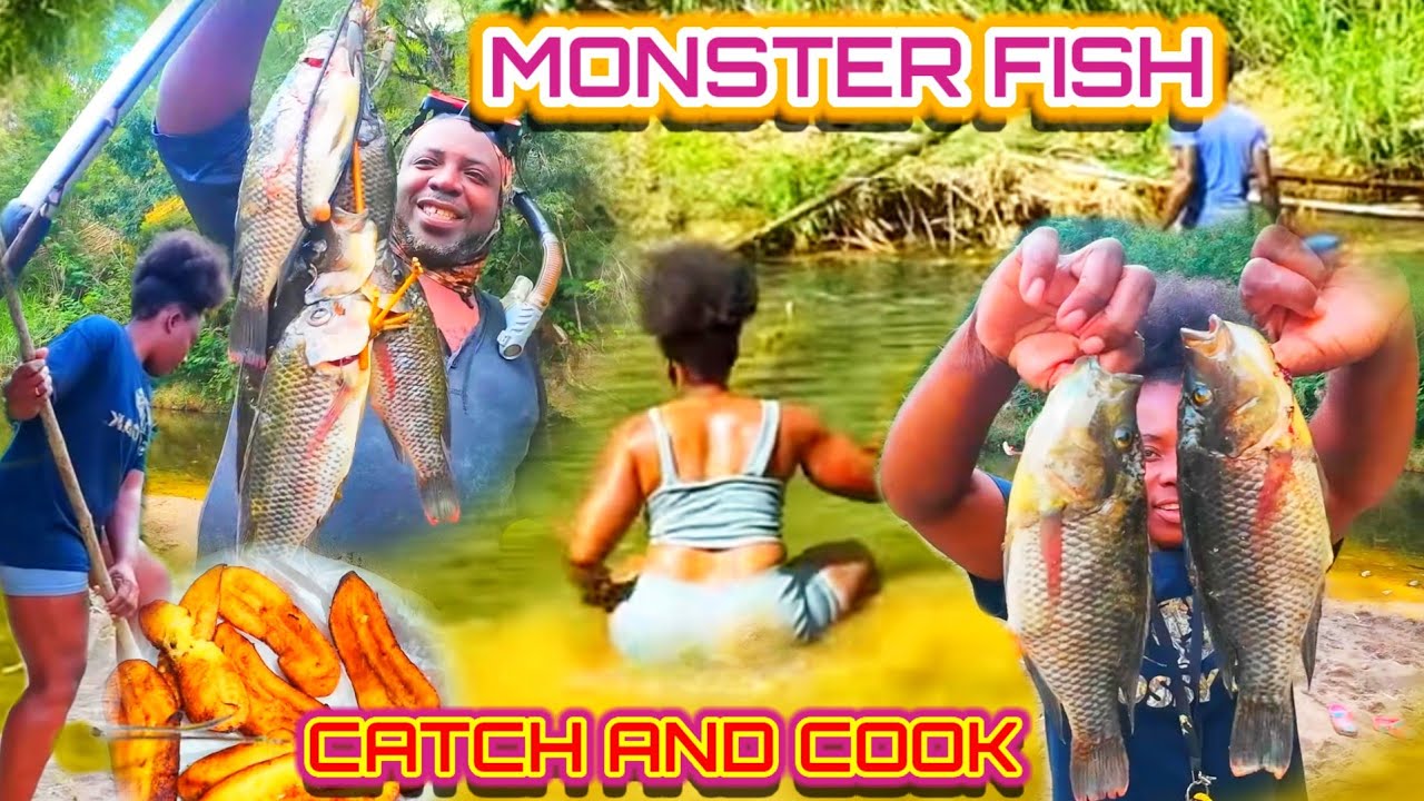 MONSTER FISH Catch & Cook 😱 We Pulled These From the River! @jamaicavibezadventures 