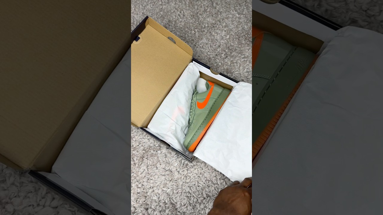 Wet Putty 2.0 - Nike Air Force 1 Premium Oil Green Orange 🍊 #shorts #sneakers #unboxing