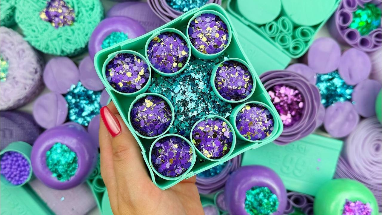 [ASMR]Compilation set★ASMR SOAP★Crushing soap★Cutting soap cubes★FOAM&GLITTER&STARCH★