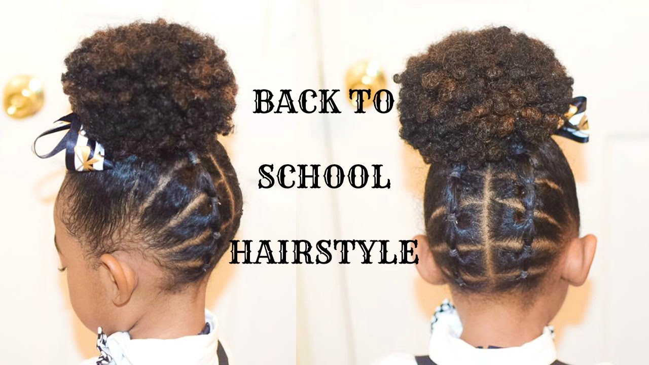 KIDS NATURAL BACK TO SCHOOL HAIRSTYLES: THE PLAITED UP DO(Fast hairstyle for little black girls)