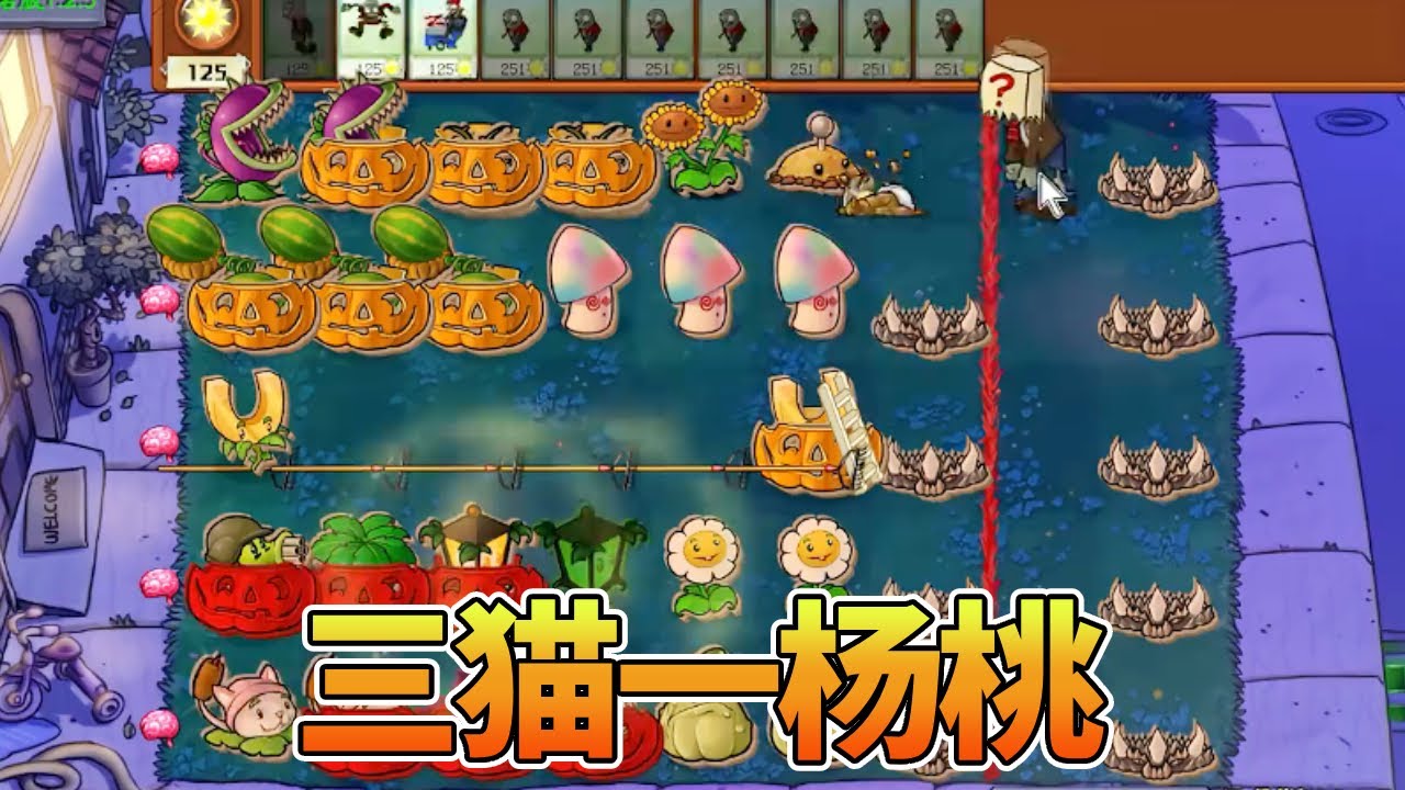 【植物大战僵尸合集】：三猫一杨桃？这没法开局啊