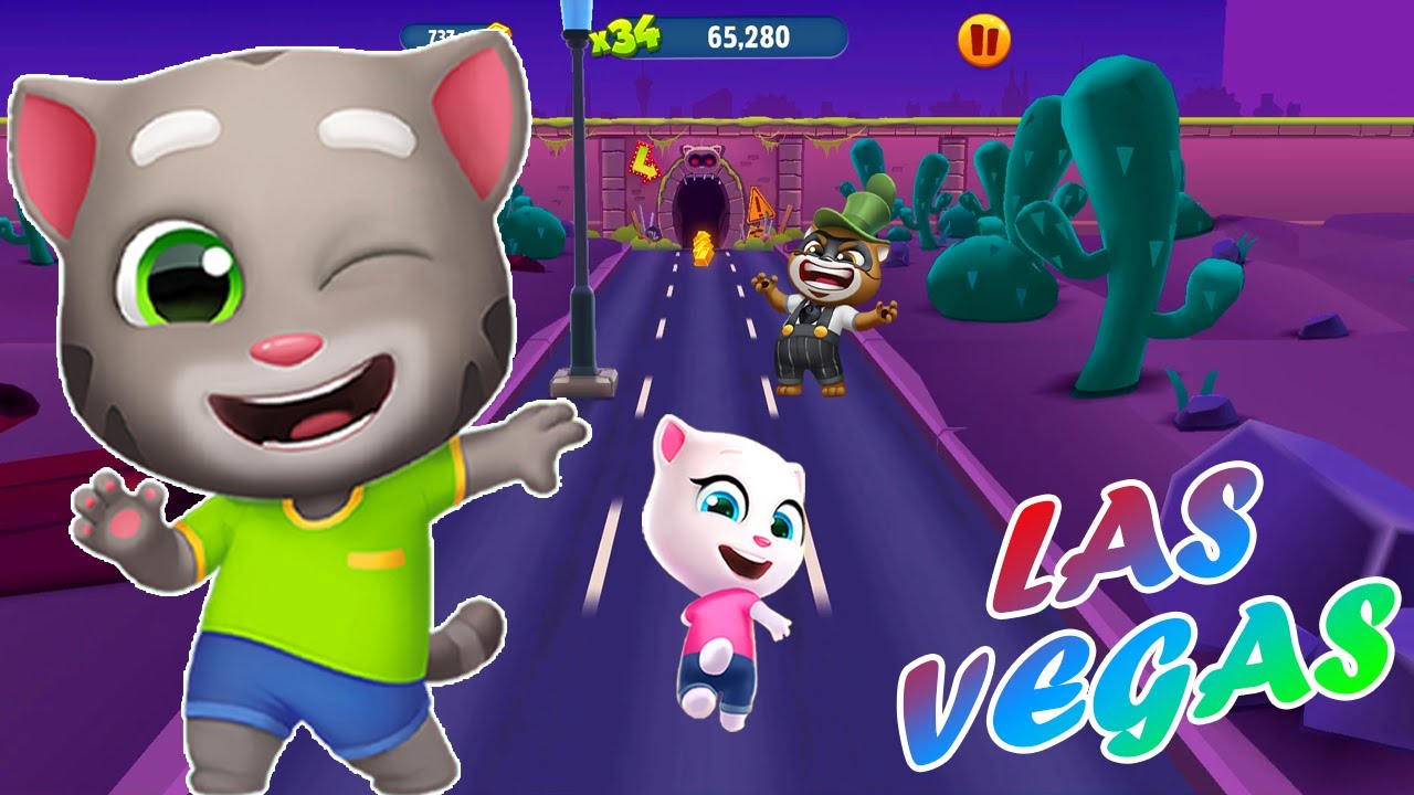 Talking Tom Gold Run 🌆 Special Las Vegas Update ┃ Tom vs Angela Fun + Boss Fight 🎉