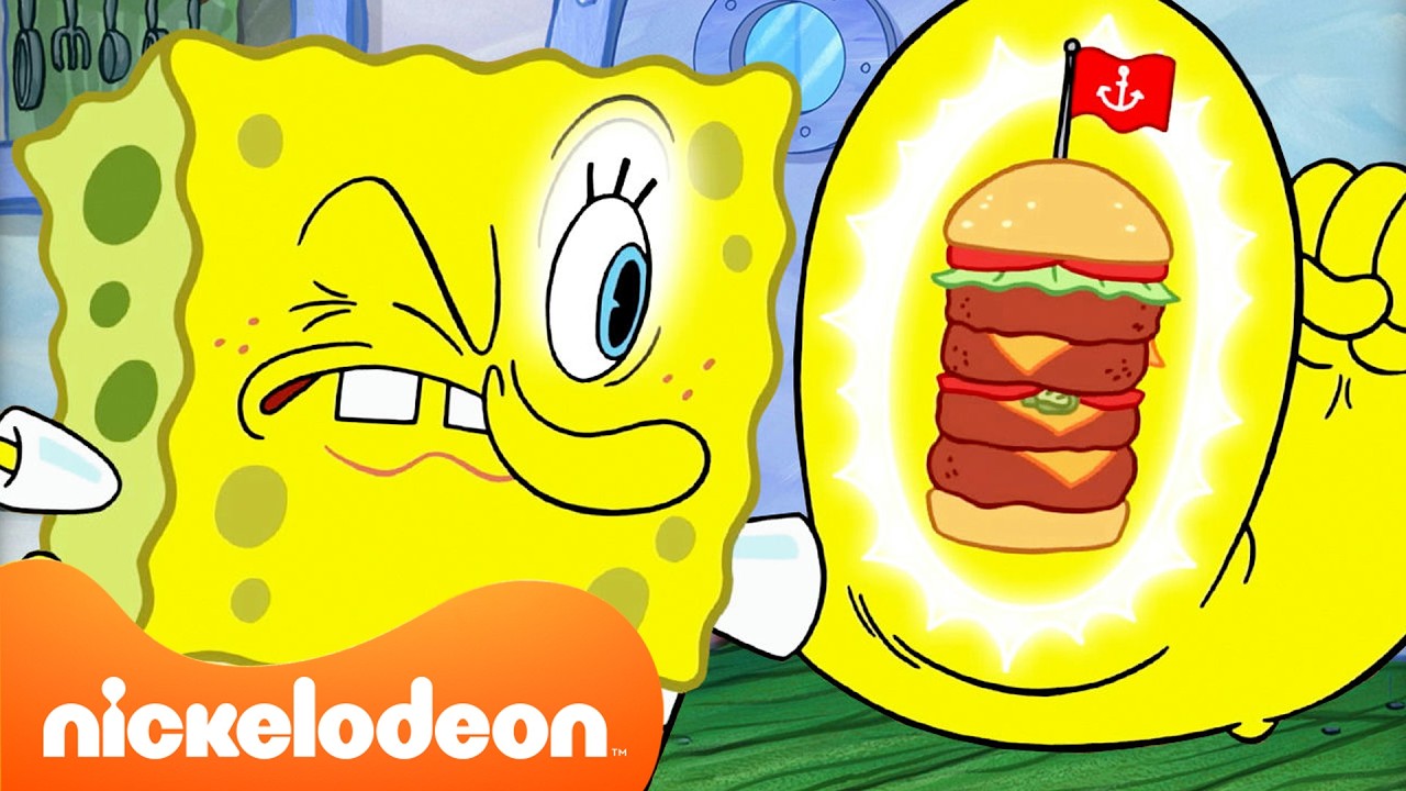 SpongeBob | Momen Krabby Patty Tergila SpongeBob! 🍔 | 10 Menit | Nickelodeon Bahasa
