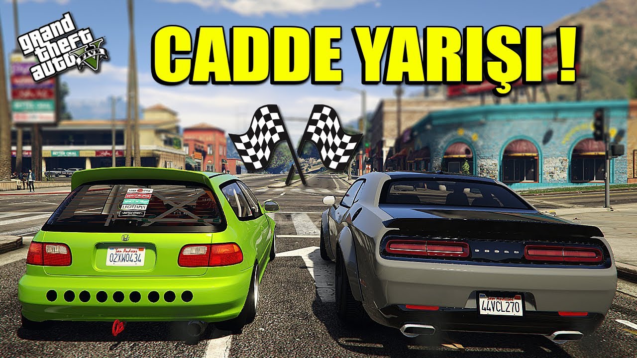 GTA 5  HIZLI VE ÖFKELİ MODU - DODGE CHALLENGER İLE CADDE YARIŞI