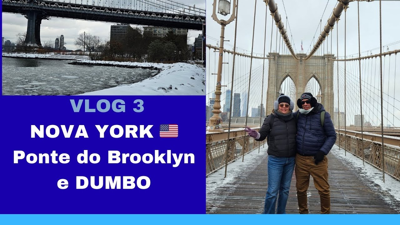 Vlog 3 - Um dia após a NEVASCA em Nova York. Ponte do Brooklyn e Dumbo.
