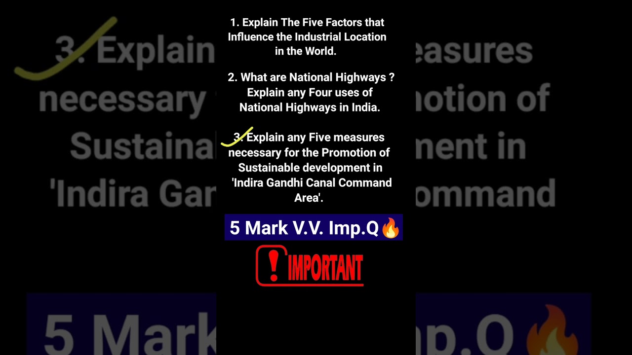 5 Mark 💯Imp.Ques Geography Class 12 | CBSE 2022-23 #humanitieslover #shorts