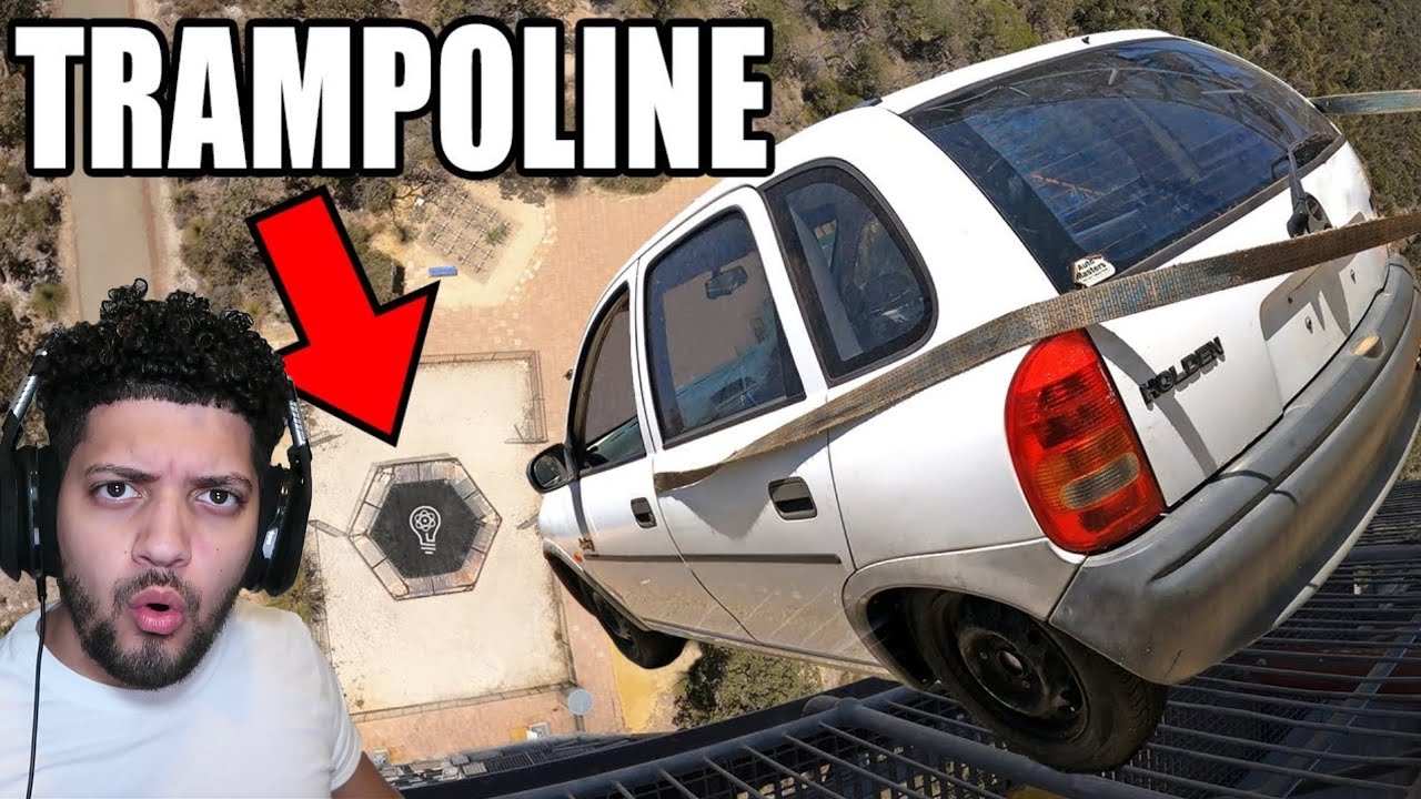 CAR vs. WORLD'S STRONGEST TRAMPOLINE! WILL IT BOUNCE?