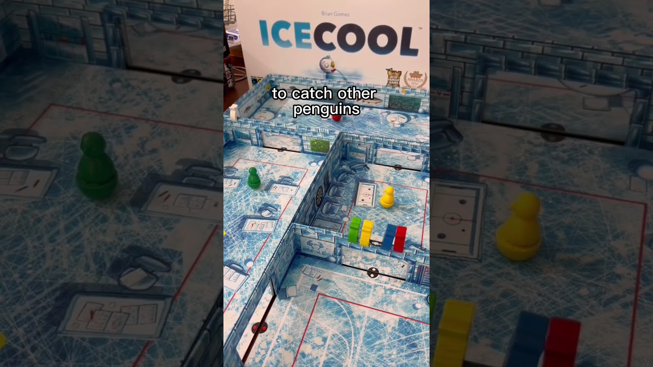 Penguin Jumps Wall in Dexterity Board Game (ICECOOL Trick Shot)