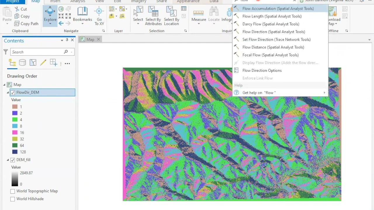 arcGIS pro watershed delineation from DEM