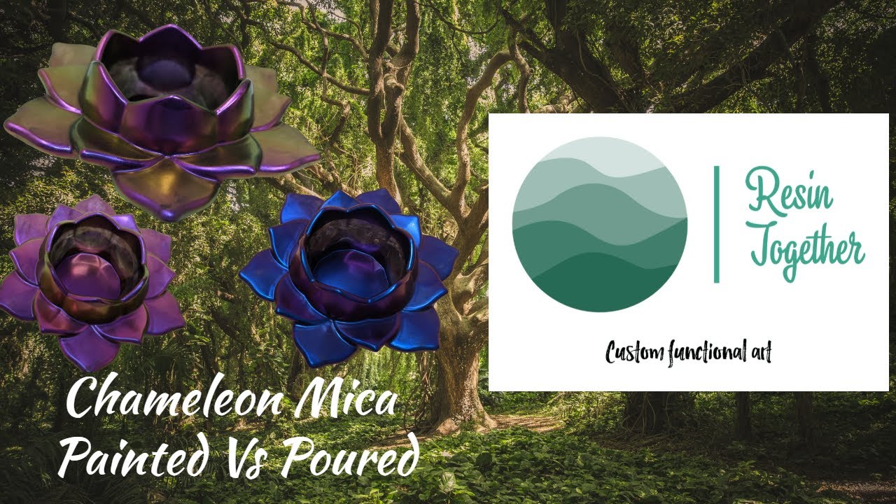 Chameleon Color Shift Mica in Resin Candle Holder Painted vs Mixed