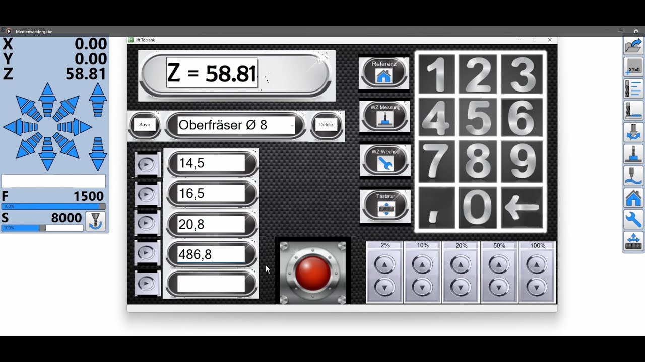 Touch Routerlift  Fräslift Steuerung unter 60 € mit Estlcam Routerllift Plugin möglich
