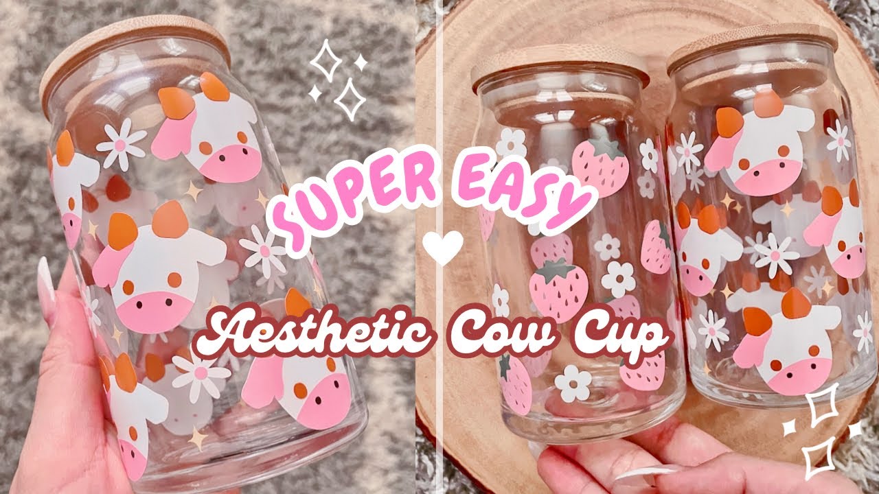 Cutest Beginner Cricut Project! Aesthetic Viral TikTok Glass Can Cups