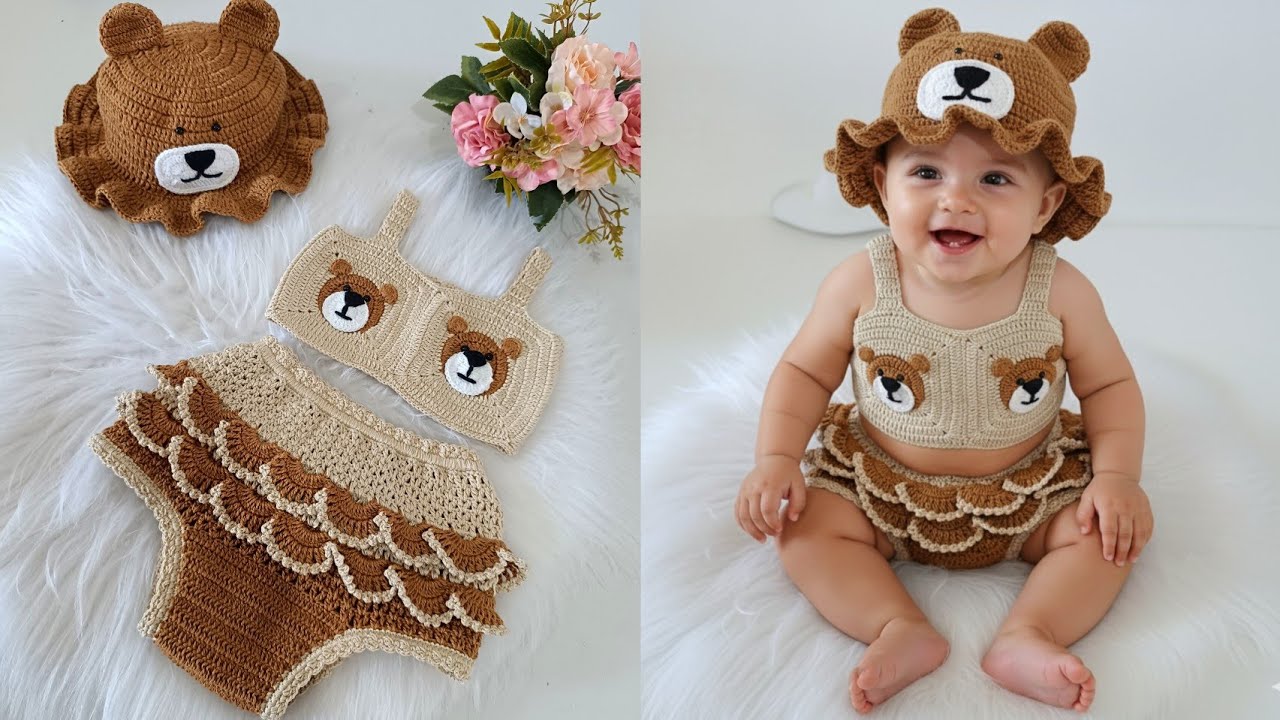 Conjunto de croch&ecirc; do RN at&eacute; 2 anos (PARTE 3)