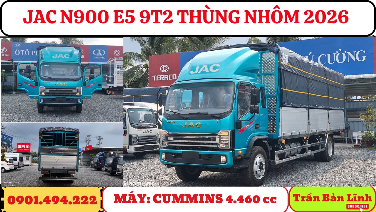 JAC N900 E5 9T2 Thùng Nhôm _ Xe Khỏe - Thùng Đẹp - Giá Tốt/ Nên Đầu Tư - Máy CUMMINS 4.460cc ! 