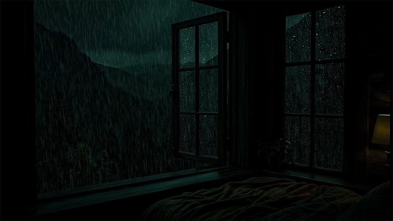 Late Night Rain Sounds Outside the Window | Let Go of All Stress and Get Some Deep Rest