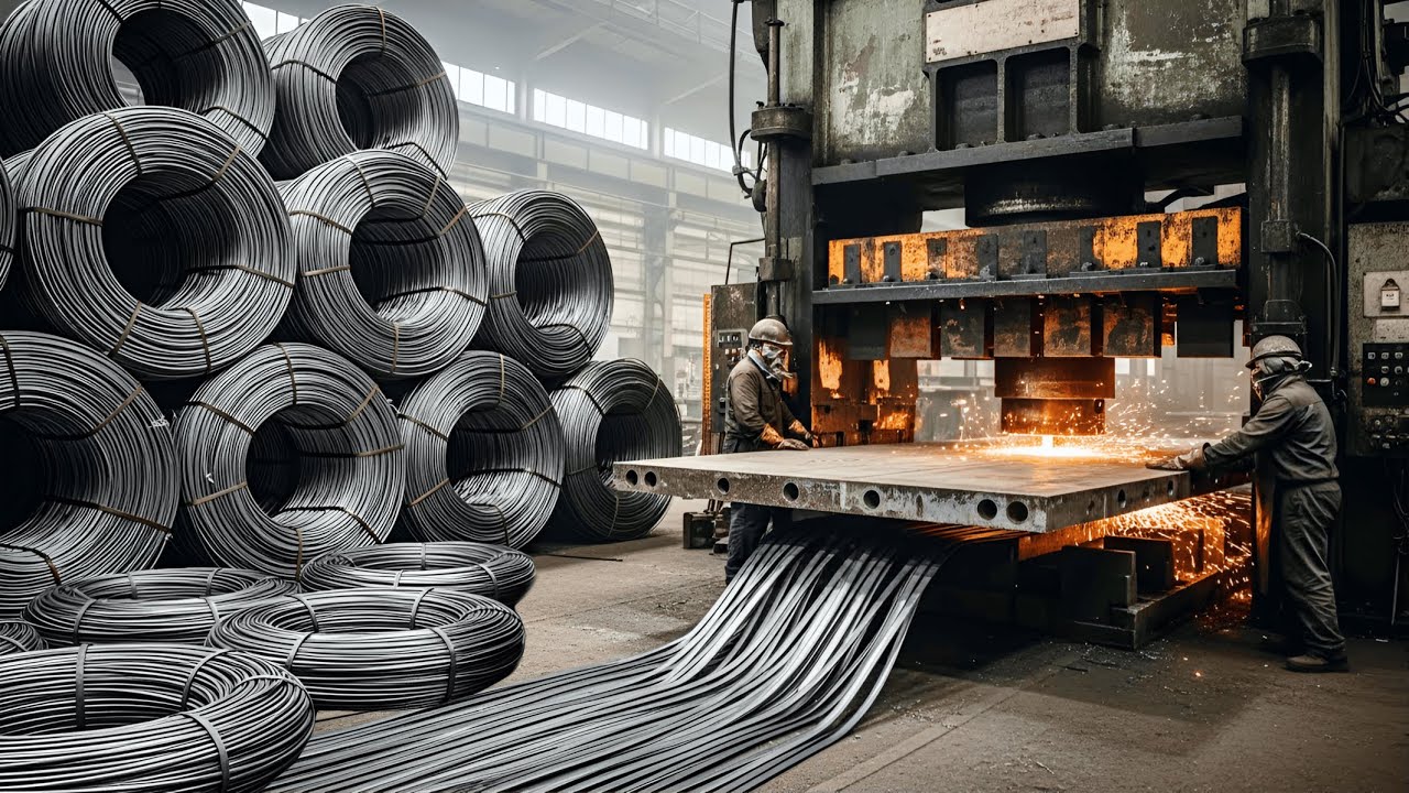 Incredible Recycling Process of Old Ship Plates Into Manufacturing Steel Wire In Factory