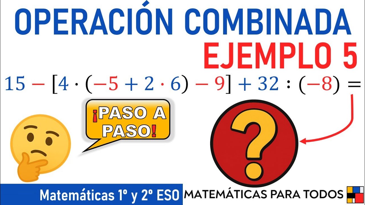 Operaciones Combinadas de Números Enteros con Corchetes y Paréntesis Anidados  🧅| Ejemplo 5