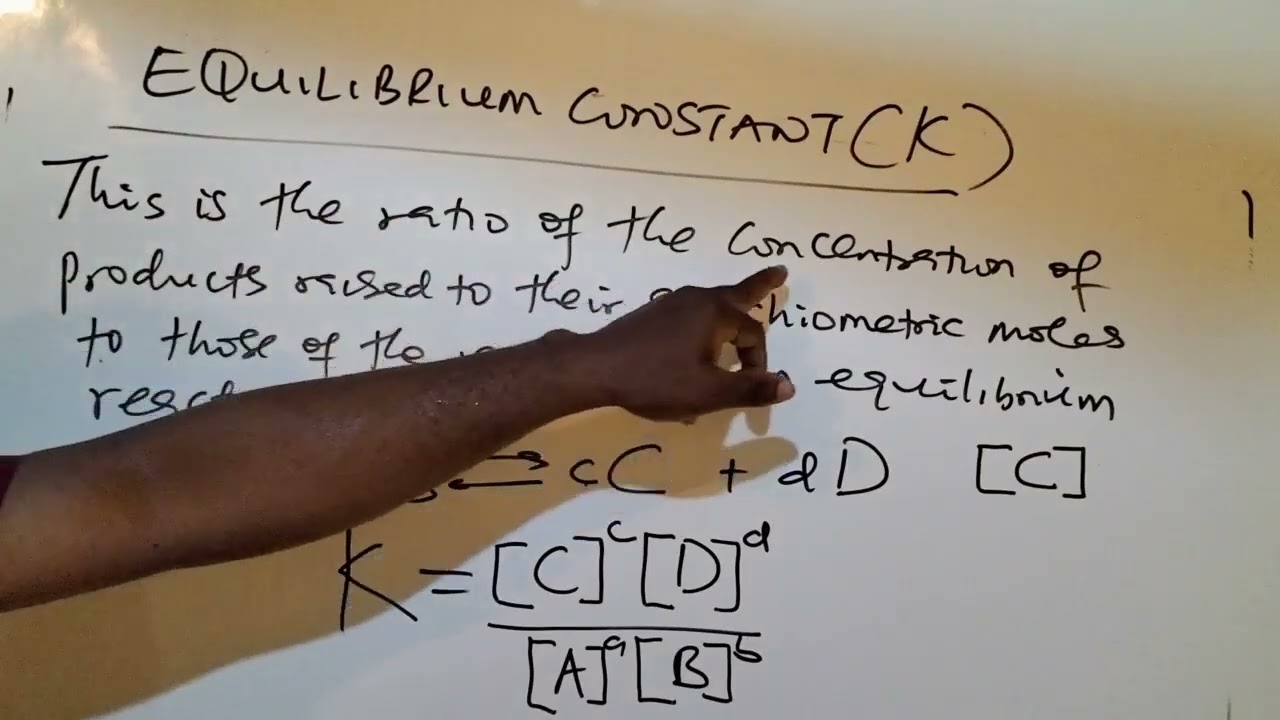 CHM 101: Chemical Equilibrium and Calculations for First Yr/JUPEB/High School