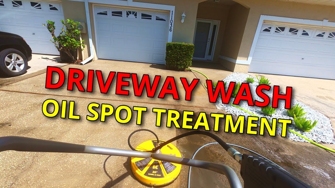 Driveway Pressure Wash + Oil Stain Removal POV | No Commentary | Timelapse | 4K