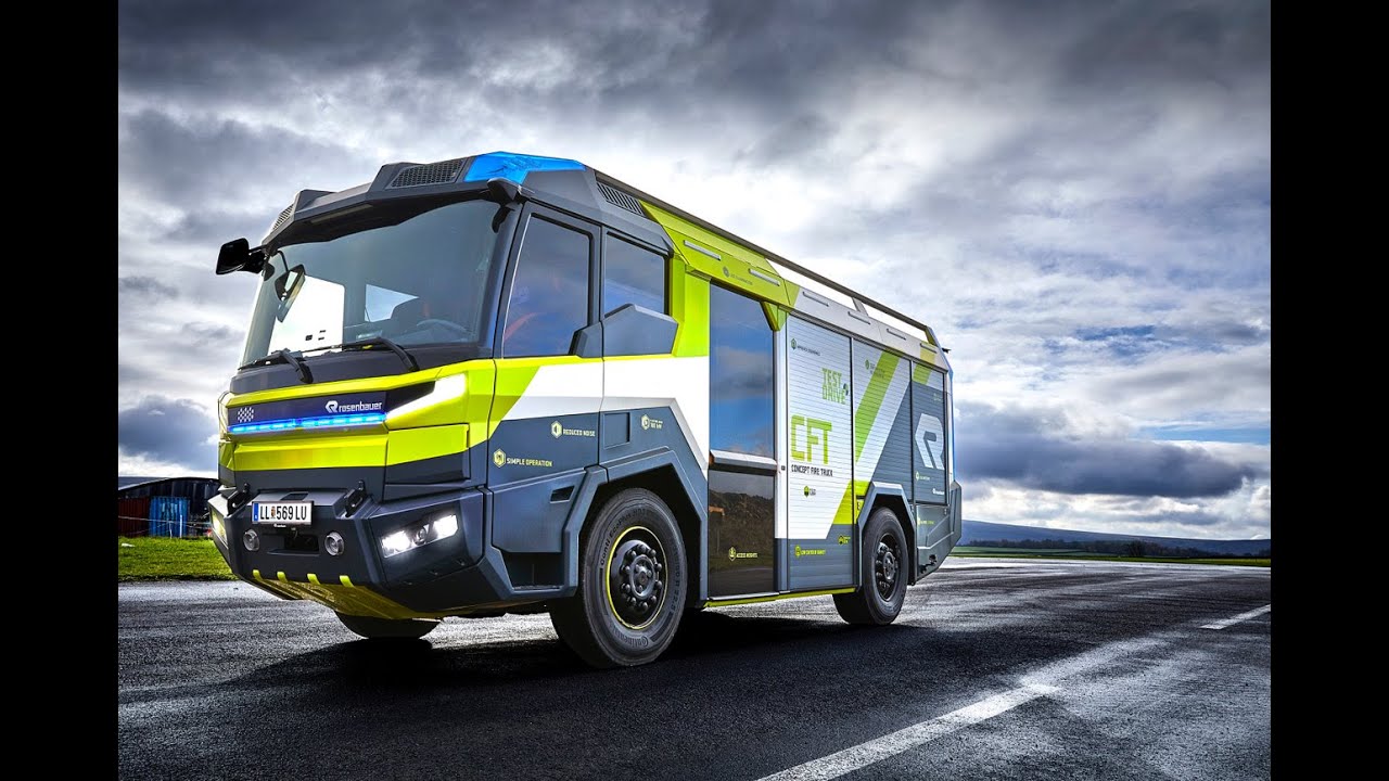 Premier véhicule incendie hybride, RT Revolution Technologie de Rosenbauer