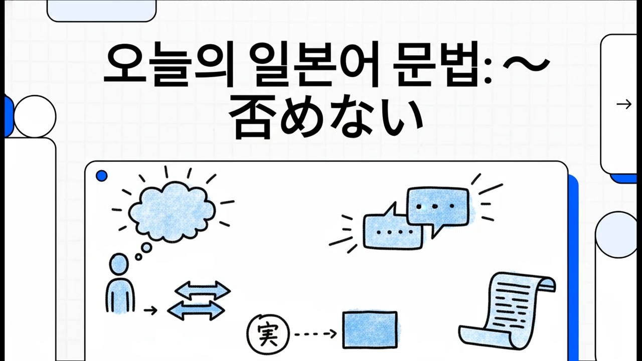 오늘의 일본어 문법: ～否めない - 일본어 JLPT N1 문법 - 4