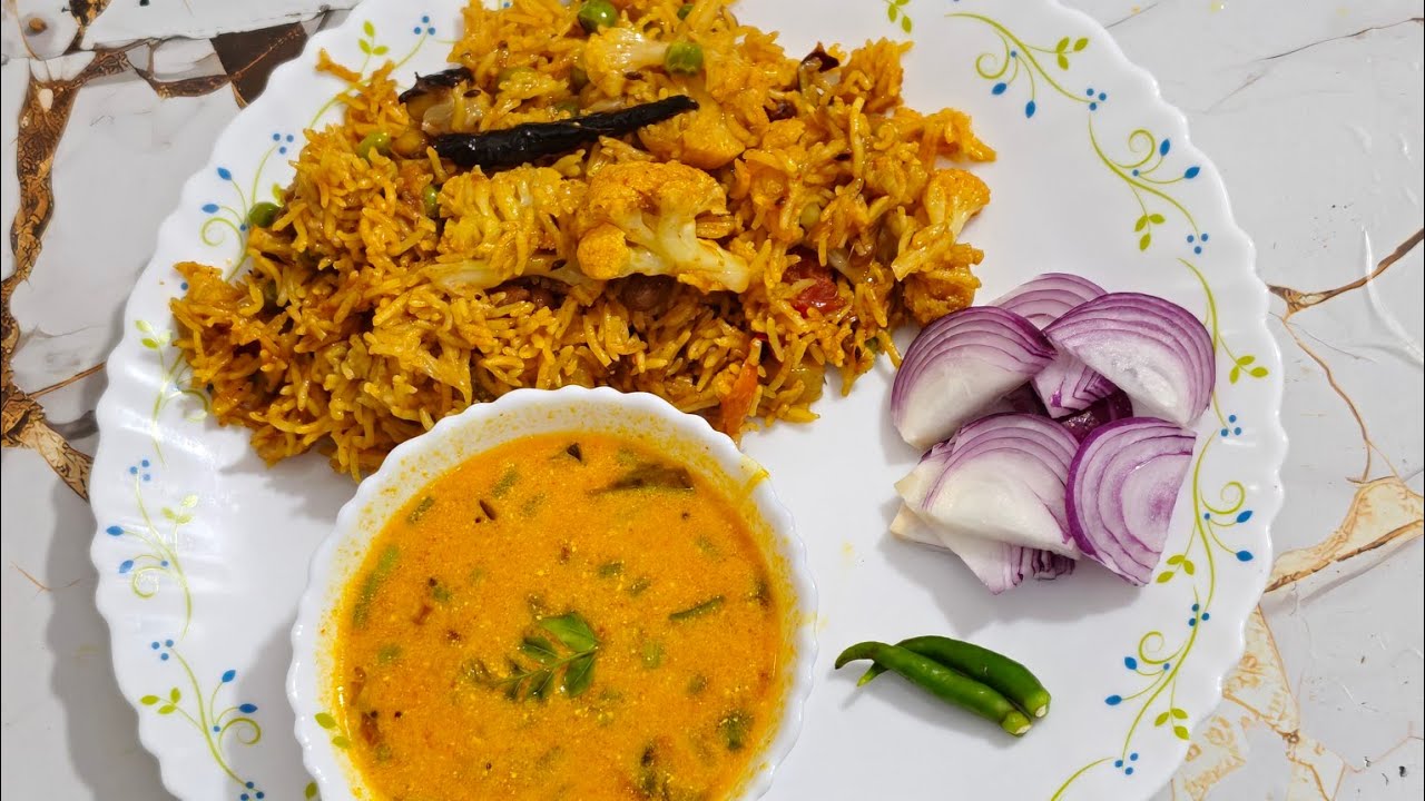 Veg Pulao and Gujarati Kadhi simple recipe 😋
