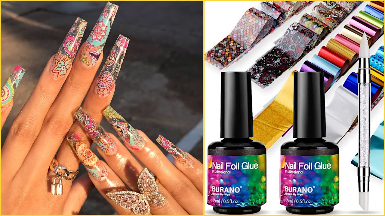 BURANO NEW Foil Kit 60 Different Designs! Apres Dupe Method Set Paisley Print Nails