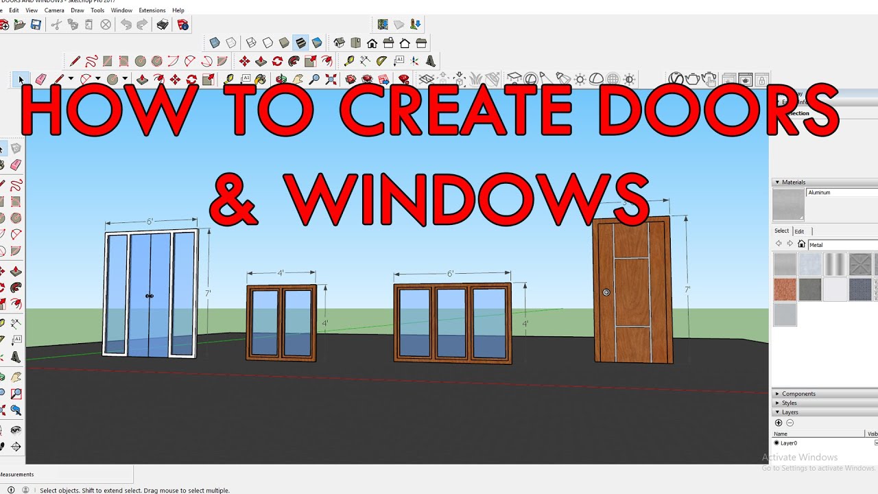How to make doors and windows in sketchup
